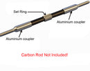 Set - Aluminium coupler for carbon tube Ø 5/M2,5 right + left + setting ring