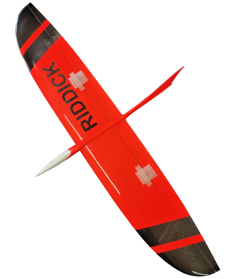 Riddick 1.2M Flying Wing, Neon Red/Carbon, Light