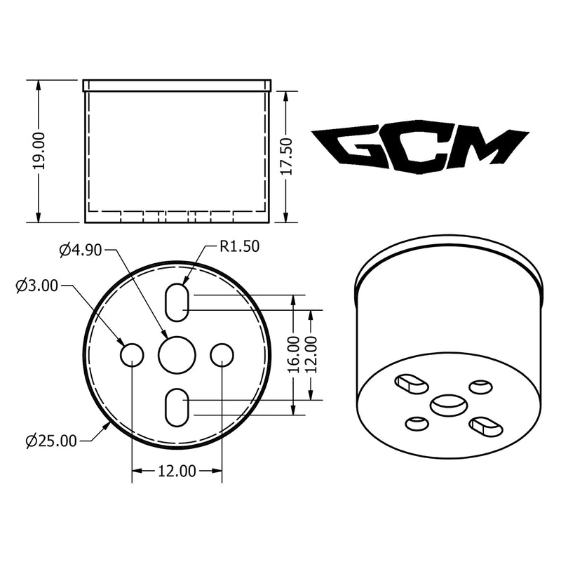 GCM 25mm F5K CNC Motor Mount