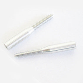 Aluminium coupler for carbon tube Ø 6/M4, left thread