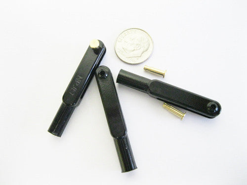 Plastic clevis, l=45 mm, slot width 3 mm, pin Ø 2,5, M3, Black