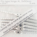 Pin type hinge Al, 3x50 mm
